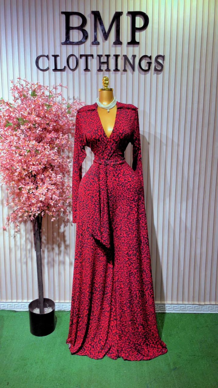 red dotted dress